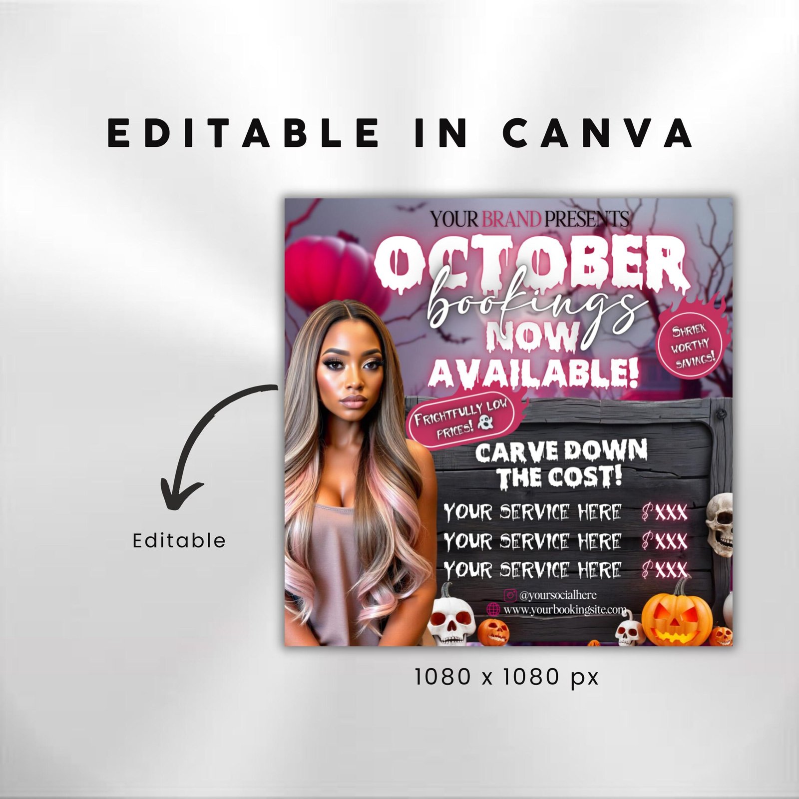 October Booking Flyer Halloween Hair Flyer October Books - Image 3