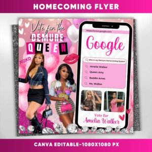Vote Homecoming Queen Flyer Very Demure Homecoming Flyer