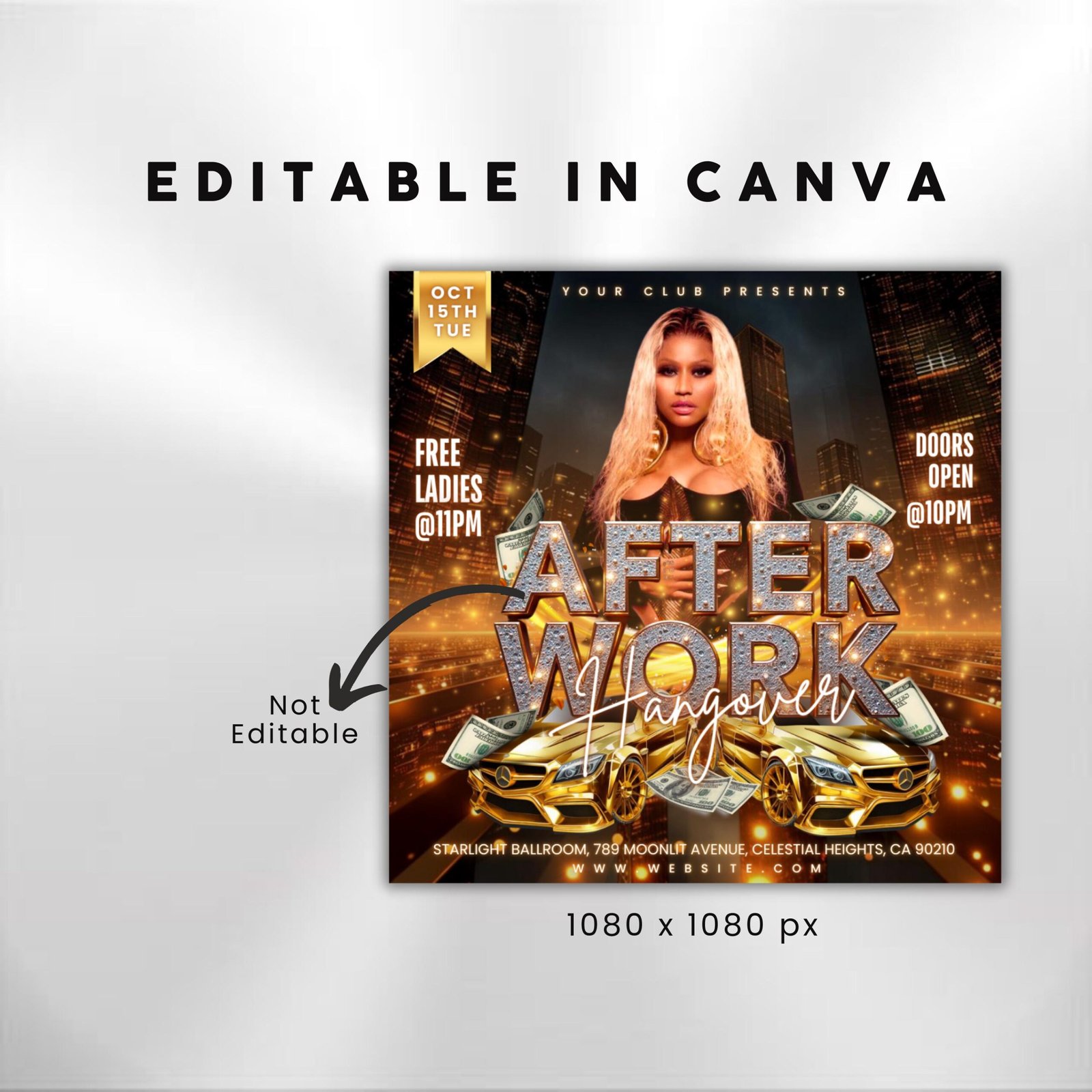 After Work Party Flyer Night Club Flyer DJ - Image 3