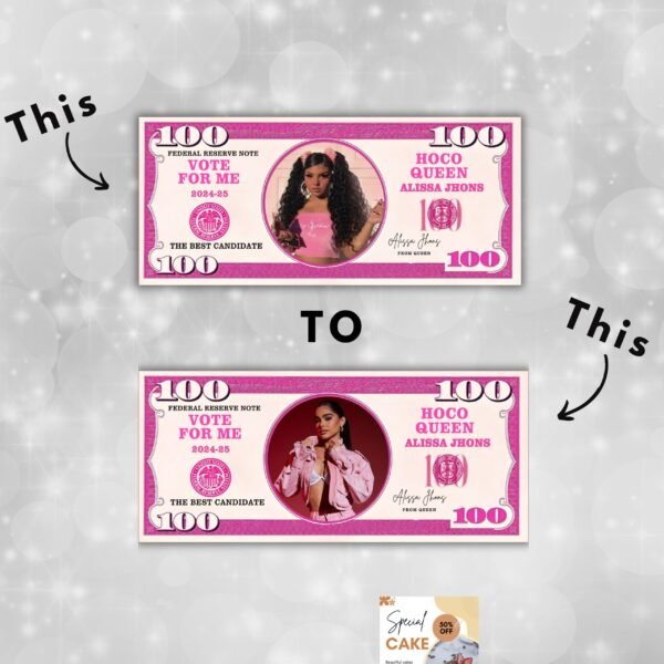 Homecoming Campaign Money Prom Queen Editable Fake Money - Image 4