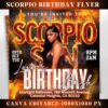 Scorpio Birthday Flyer Birthday Girl Happy Birthday Flyer