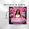 Scorpio Birthday Flyer Birthday Girl Happy Birthday Flyer - Image 3