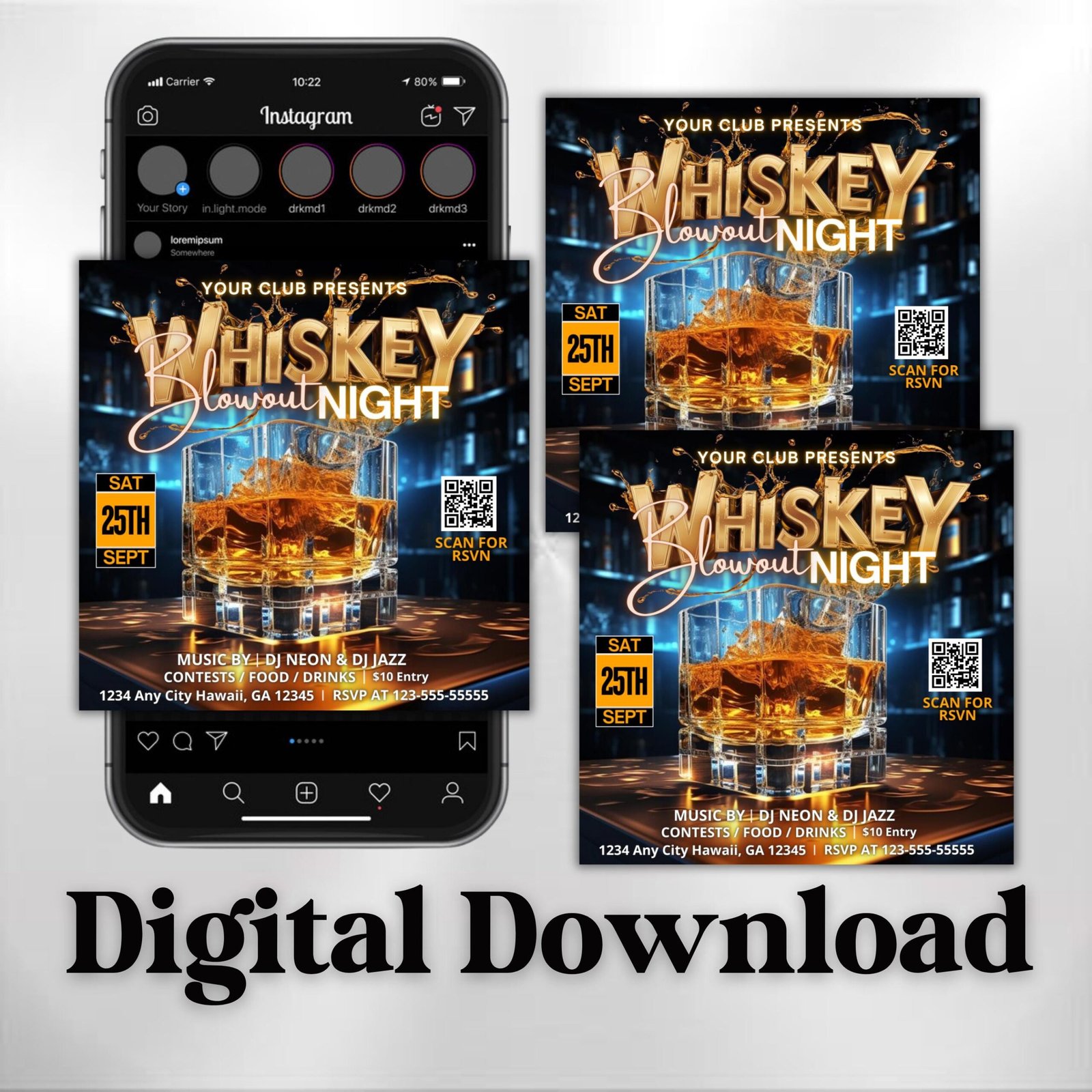 Whiskey Party Flyer Night Club Flyer DJ Party - Image 2