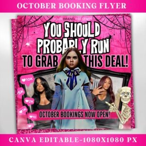October Booking Flyer DIY Hair Lash Makeup Nail