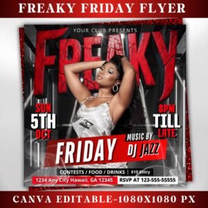 Freaky Friday Party Flyer Editable Friday party Flyer