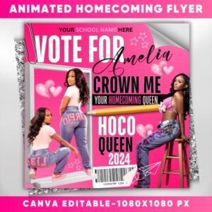 Vote Homecoming Queen Flyer Animated Homecoming Flyer Class