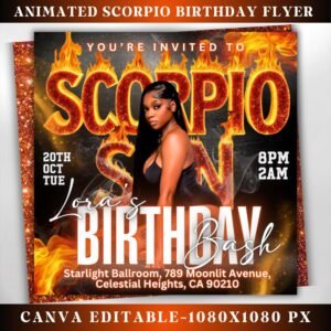 Animated Scorpio Birthday Flyer Birthday Girl Happy Birthday