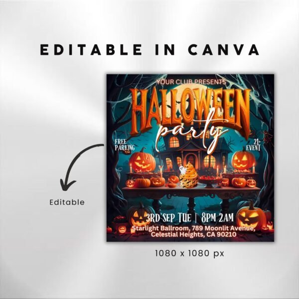 Halloween Flyer Halloween Party Flyer Spooky Halloween Party - Image 3
