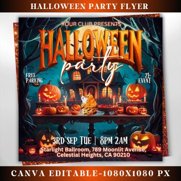 Halloween Flyer Halloween Party Flyer Spooky Halloween Party