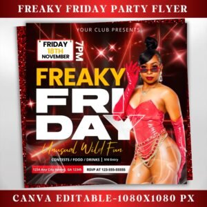 Freaky Friday Party Flyer Editable Friday party Flyer