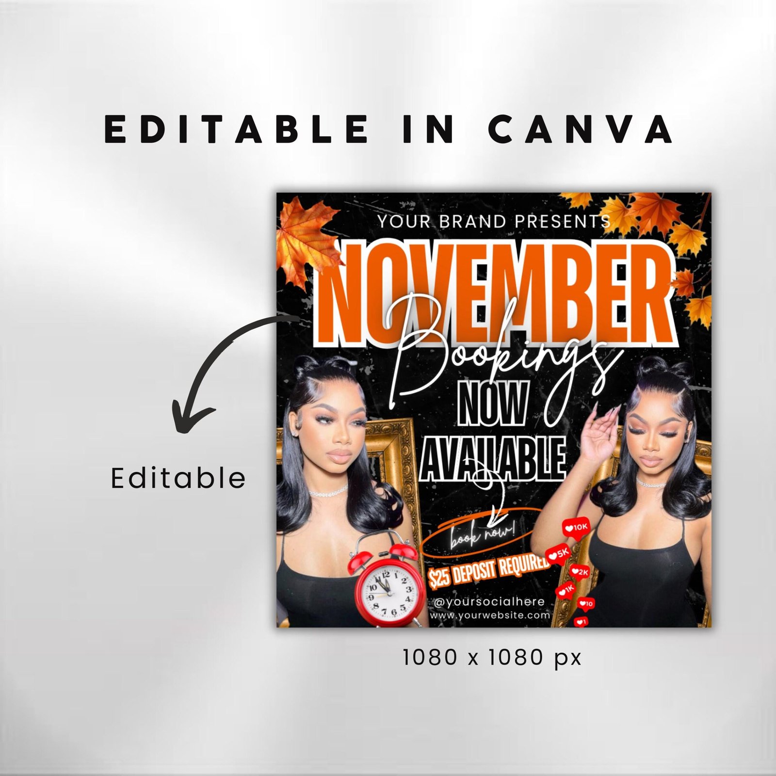 November Booking Flyer DIY Hair Lash Makeup Nail - Image 3