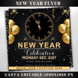 2024 New Years Flyer New Years Invite Happy