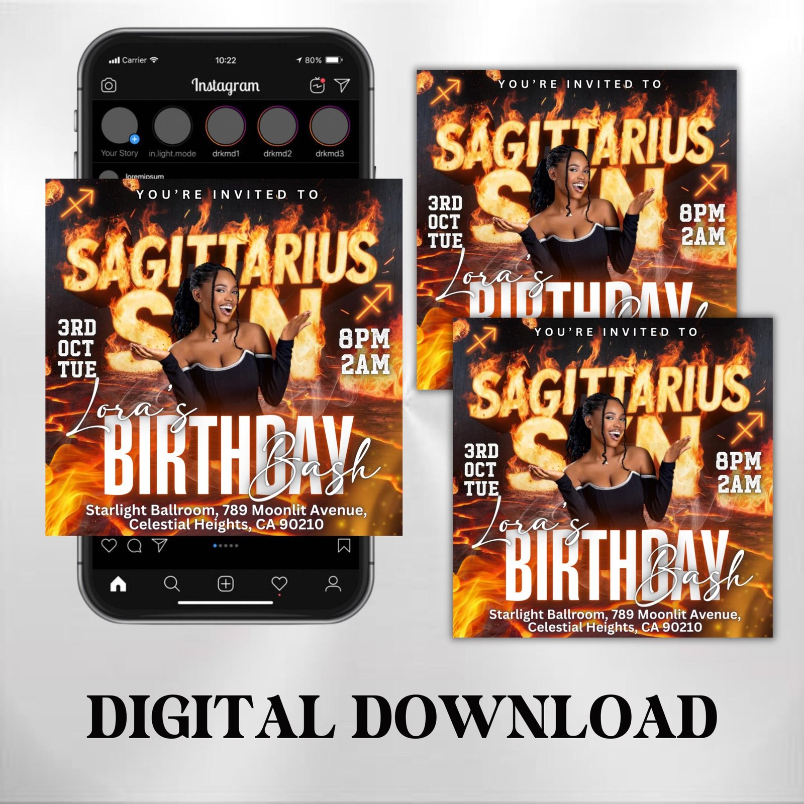 Sagittarius Birthday Flyer Birthday Girl Happy Birthday Flyer - Image 2