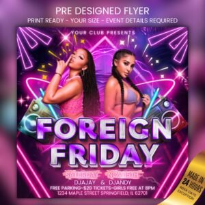 Foreign Friday Party Flyer DJ Nightclub Party Flyer