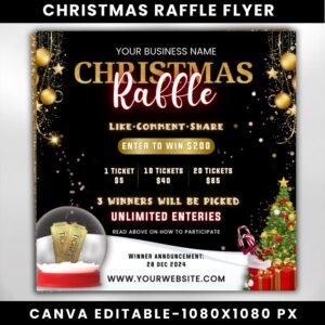 Christmas Raffle Giveaway Flyer DIY Holiday Flyer Giveaway