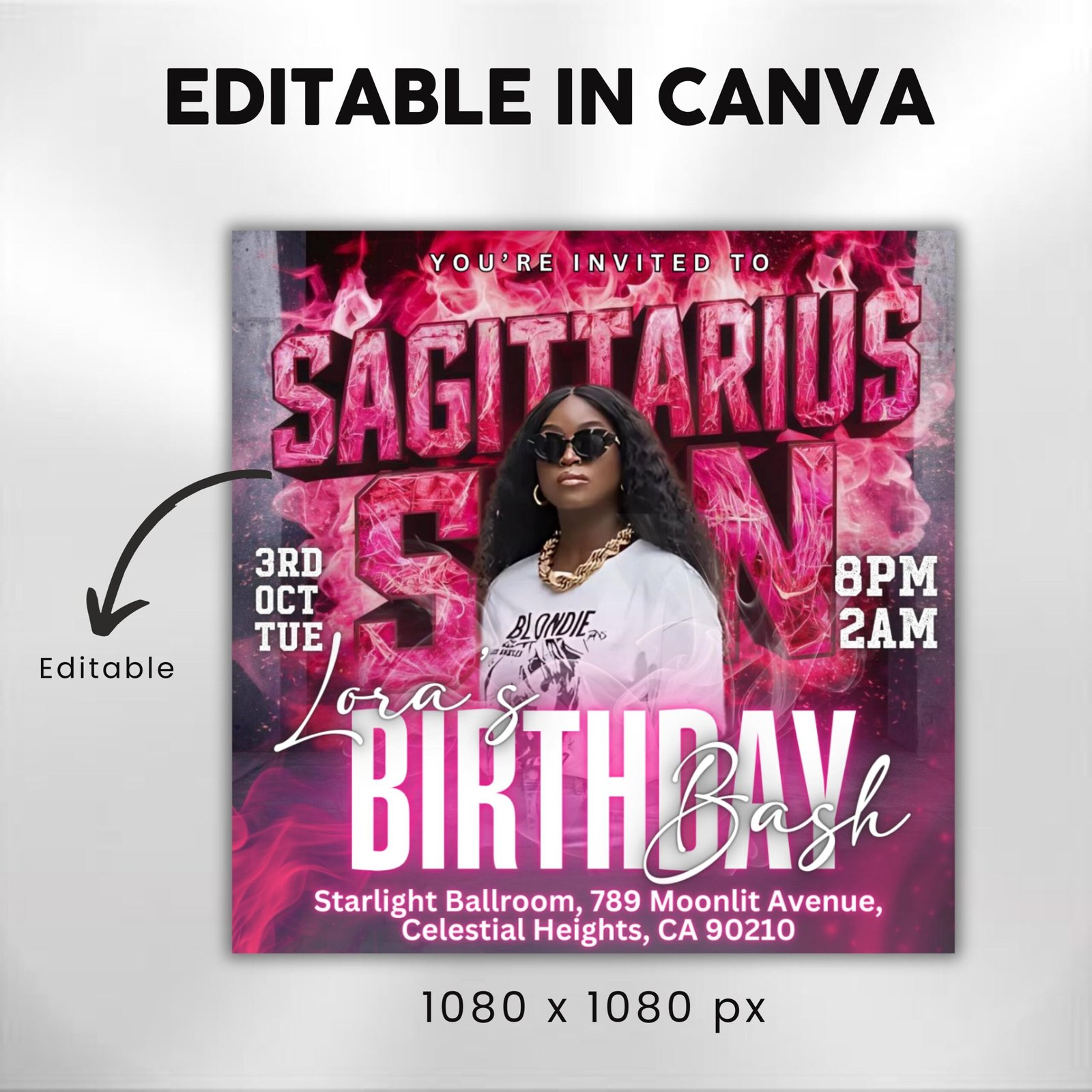 Sagittarius Birthday Flyer Birthday Girl Happy Birthday Flyer - Image 3