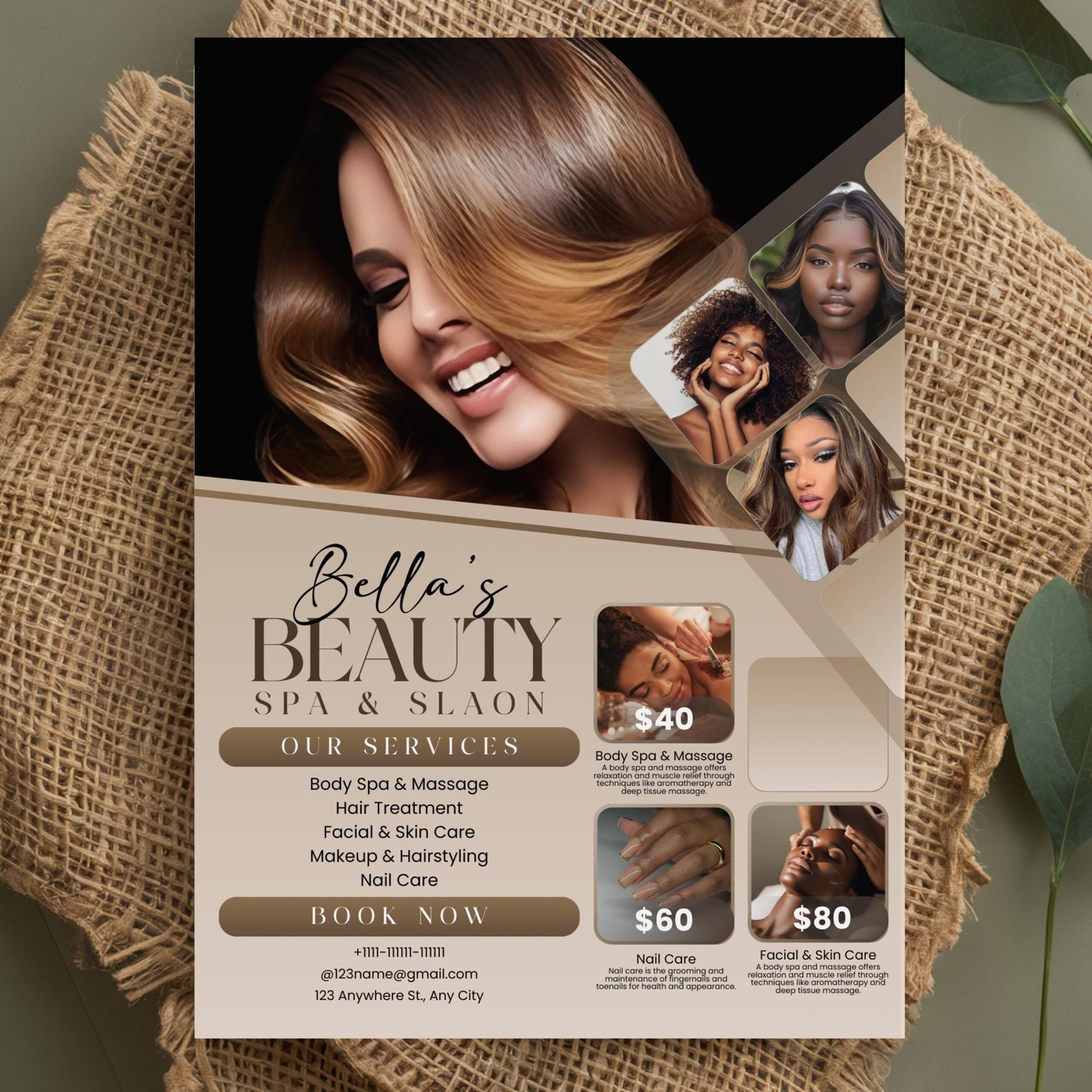 Diy Beauty Salon Flyer Canva Template Hair Nail - Image 4