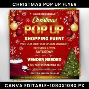 Christmas Sip And Shop Flyer Christmas Pop Up