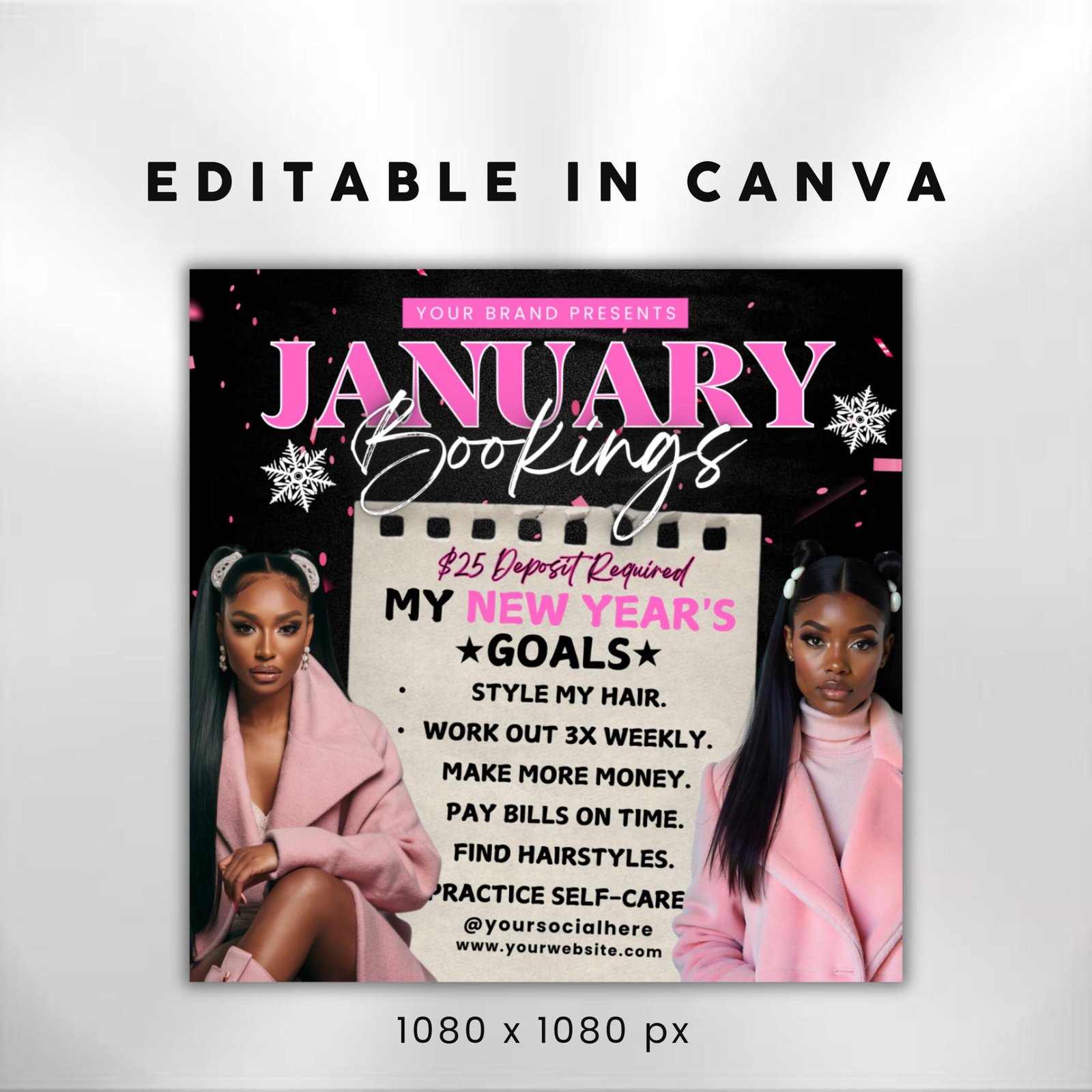 January Booking Flyer New Year Booking Flyer Appointment - Image 3