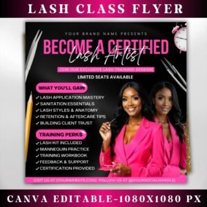 Lash Class Flyer Set Course Flyer Lash Training