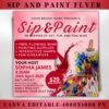 Sip And Paint Flyer Paint Party Flyer DIY