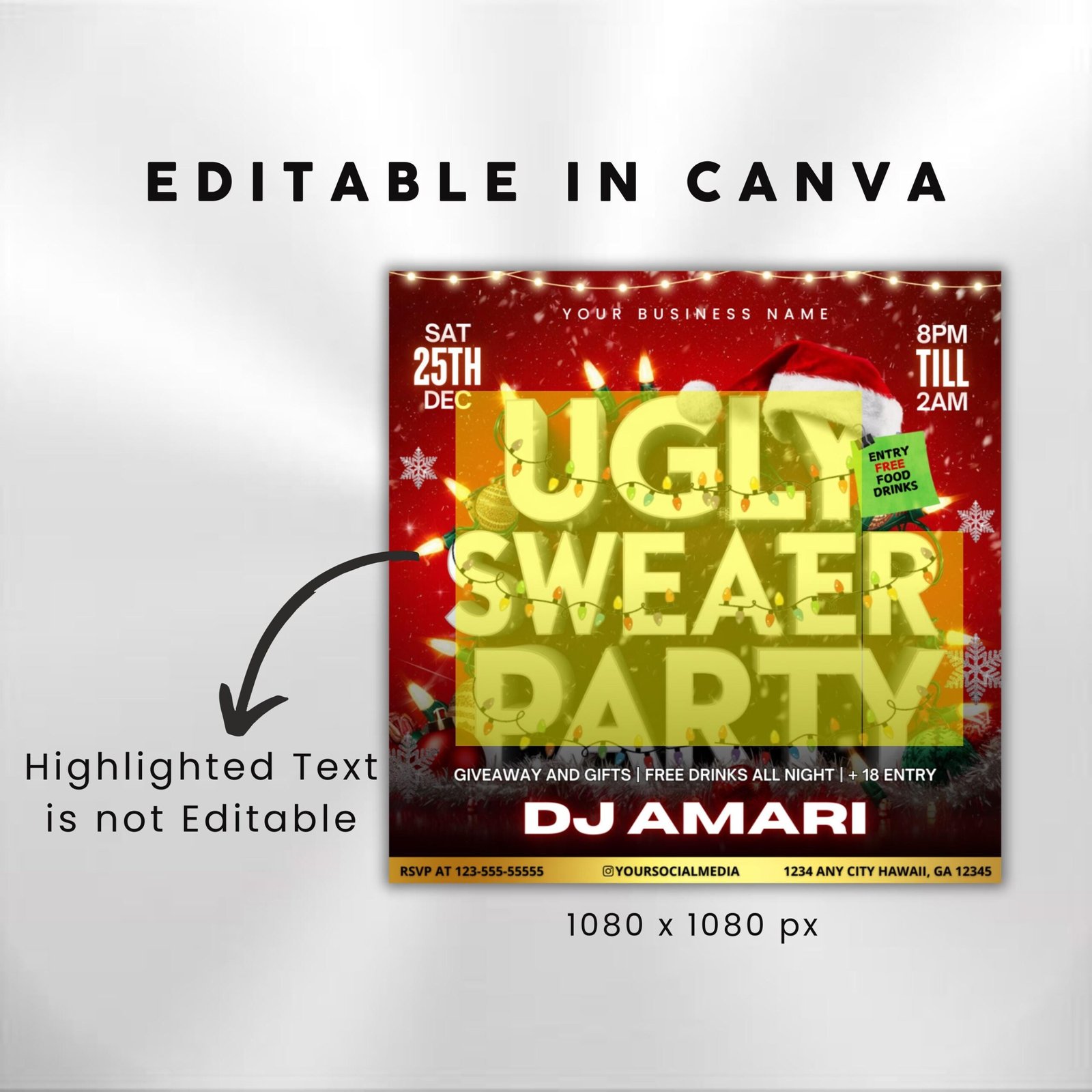 Ugly Sweater Christmas Party Flyer Christmas Flyer Christmas - Image 3