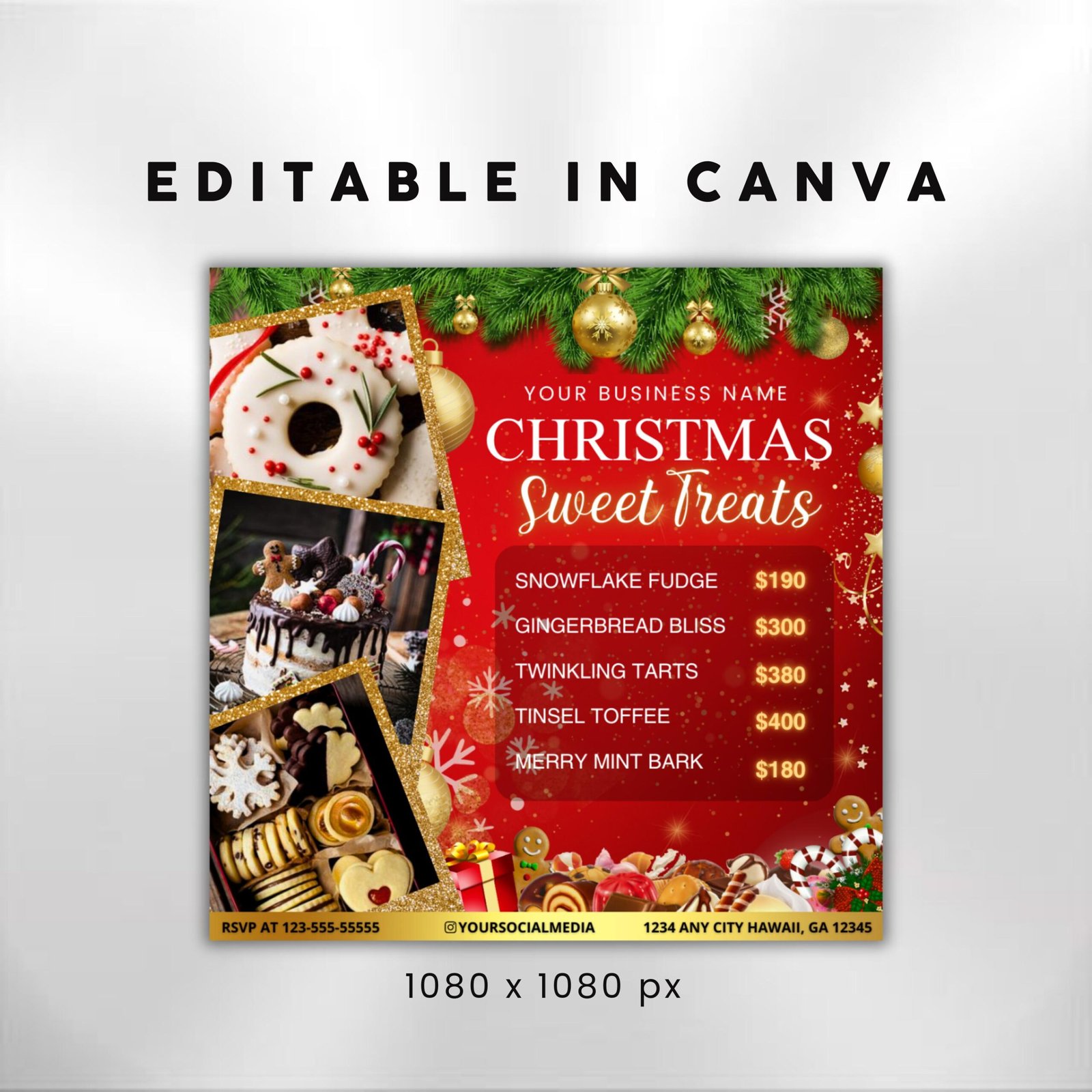Christmas Sweet Treats Flyer Diy Flyer Template Design - Image 3
