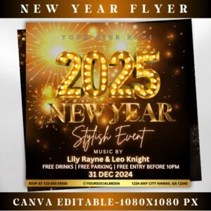 New Year Party Flyer New Years Eve Flyer