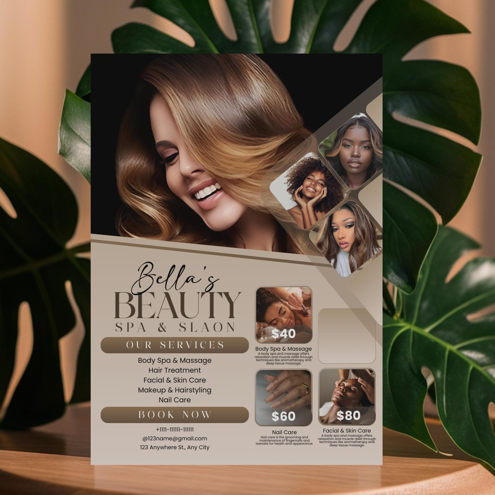 Diy Beauty Salon Flyer Canva Template Hair Nail - Image 3