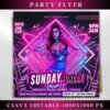 Sunday Party Flyer Club Party Flyer Sunday Funday