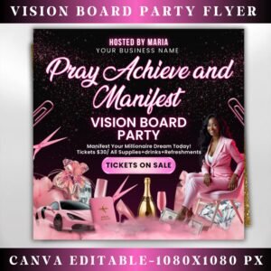 Vision Board Flyer Vision Board Party Flyer Manifesting