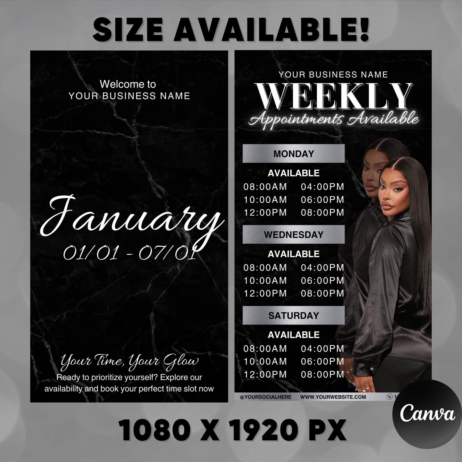 Weekly Instagram Story Calendar Lash Tech Nail Tech