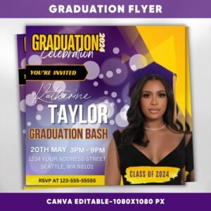 Class Of 2024 Graduation Flyer canva Graduation Invite