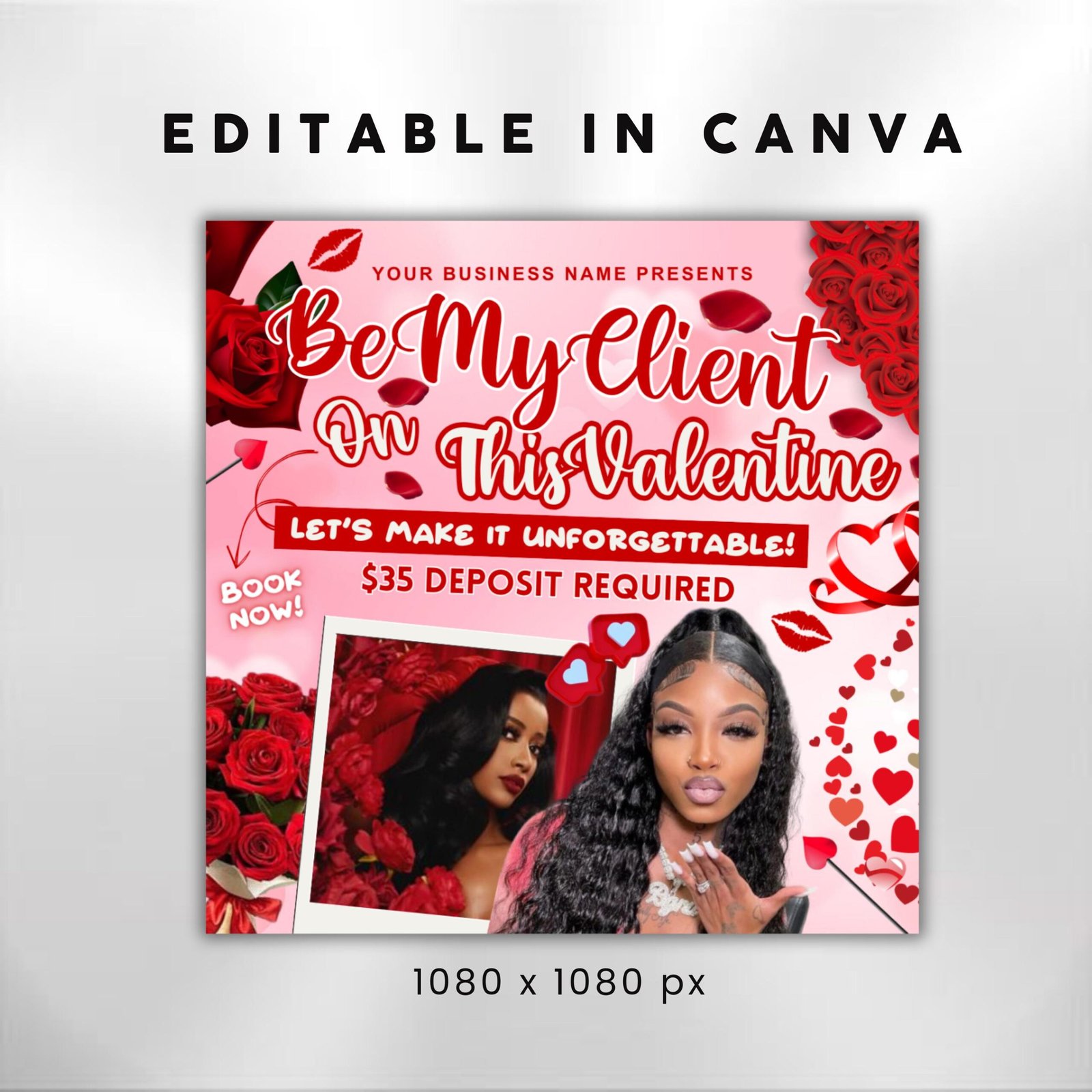 February Booking Flyer Valentines Day Booking Flyer Hair - Image 3