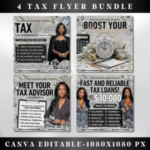 4 Tax Preparation Bundle Flyer Tax Prep Instagram