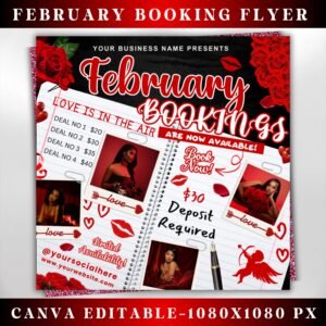February Booking Flyer Valentines Day Booking Flyer Hair