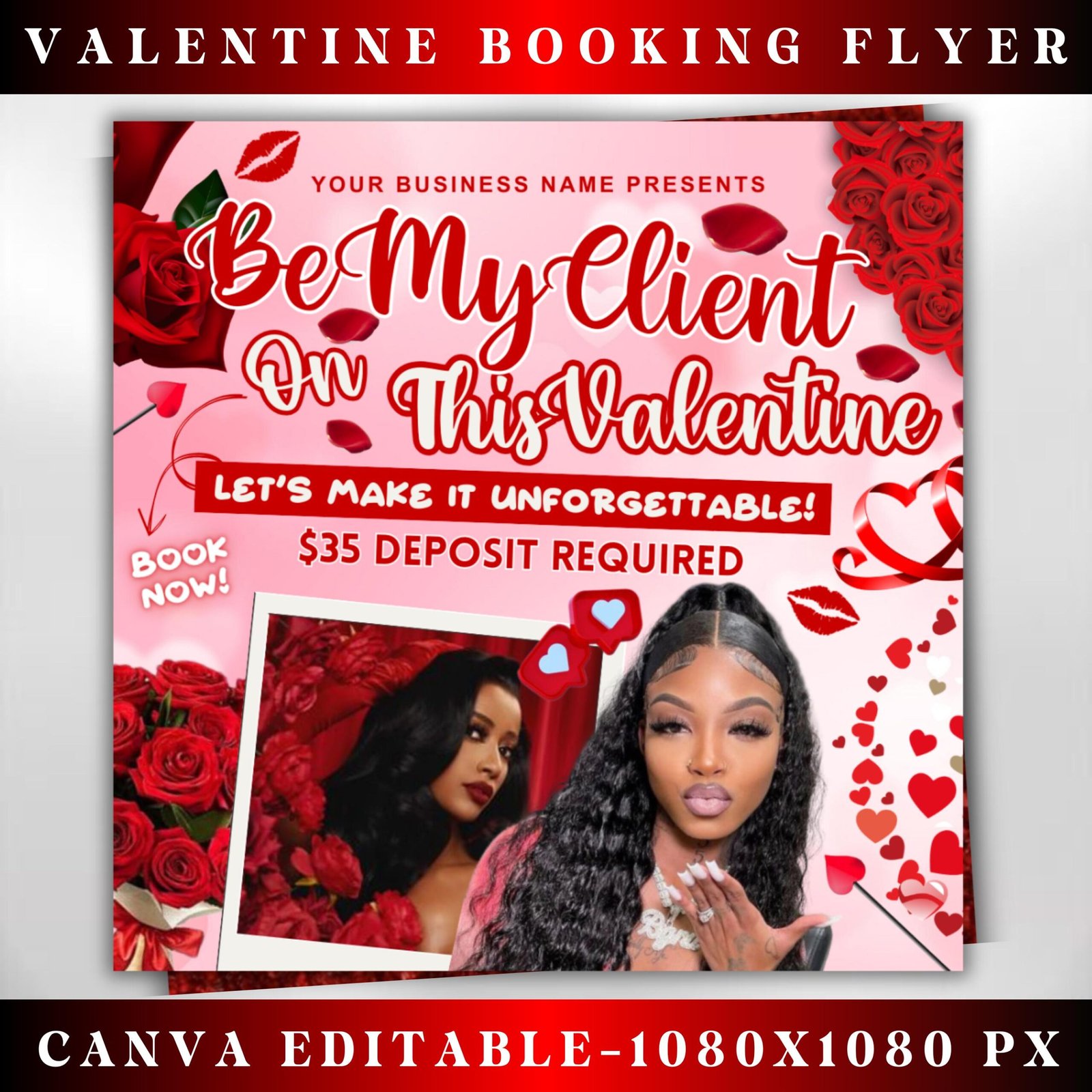 February Booking Flyer Valentines Day Booking Flyer Hair