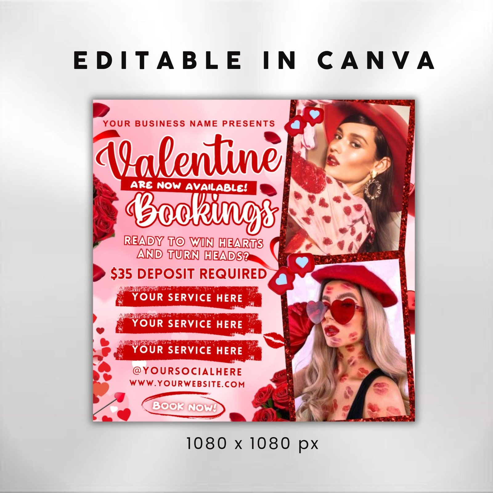 February Booking Flyer Valentines Day Booking Flyer Hair - Image 3