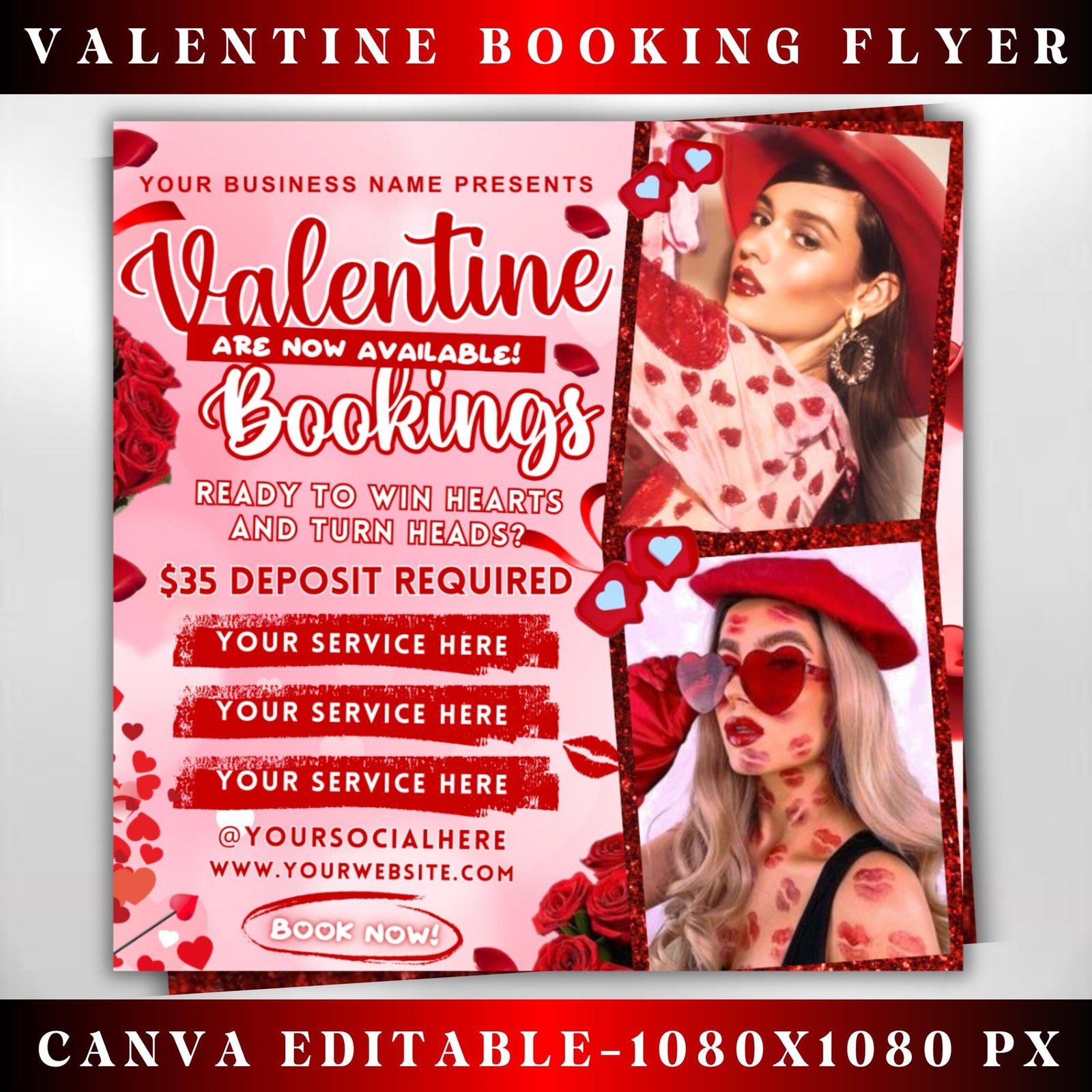 February Booking Flyer Valentines Day Booking Flyer Hair