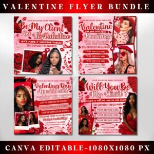 February Booking Flyer Valentines Day Booking Flyer Hair