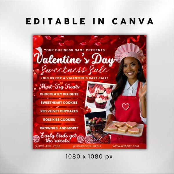 February Bake Sale Flyer Valentine's Day Bake Sale - Image 3