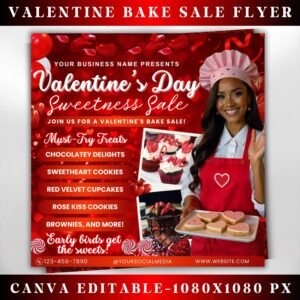 February Bake Sale Flyer Valentine's Day Bake Sale