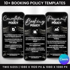 Lash Tech booking Policy Instagram Template Terms And