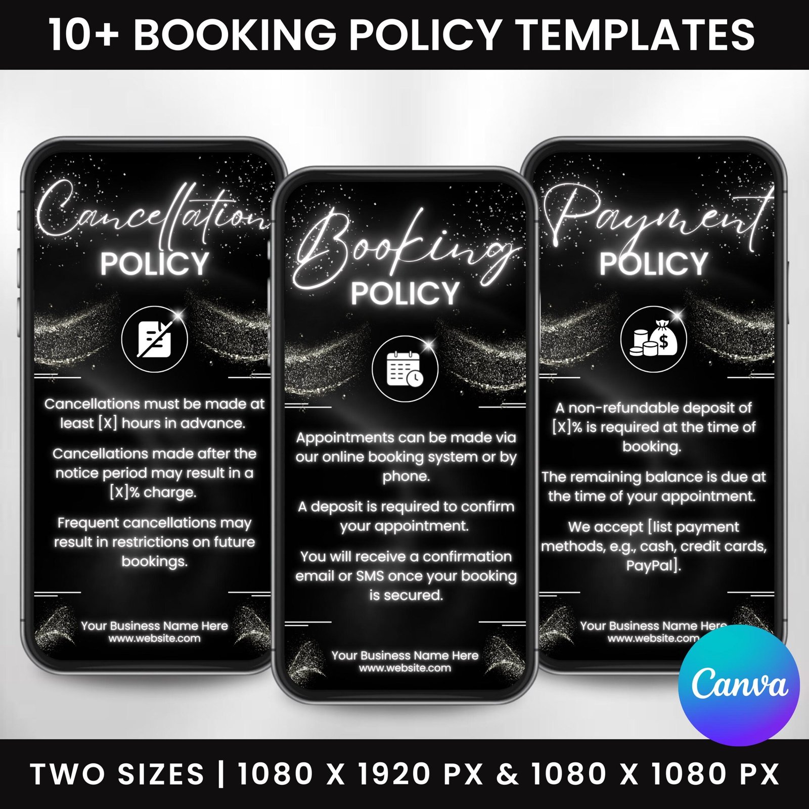 Lash Tech booking Policy Instagram Template Terms And