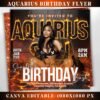 Aquarius Birthday Flyer Birthday Girl Happy Birthday Flyer