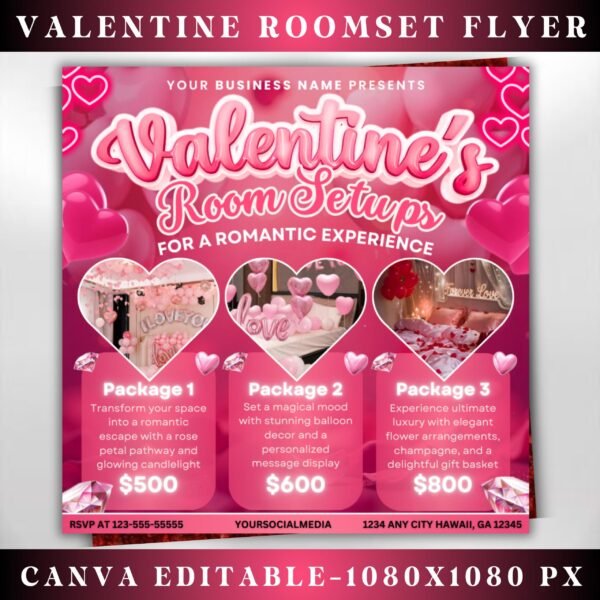 Room Setup Valentines Booking Flyer Valentine Room Setup
