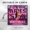 Aries Birthday Flyer Birthday Flyer Templates Girl Birthday - Image 3