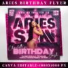 Aries Birthday Flyer Birthday Flyer Templates Girl Birthday