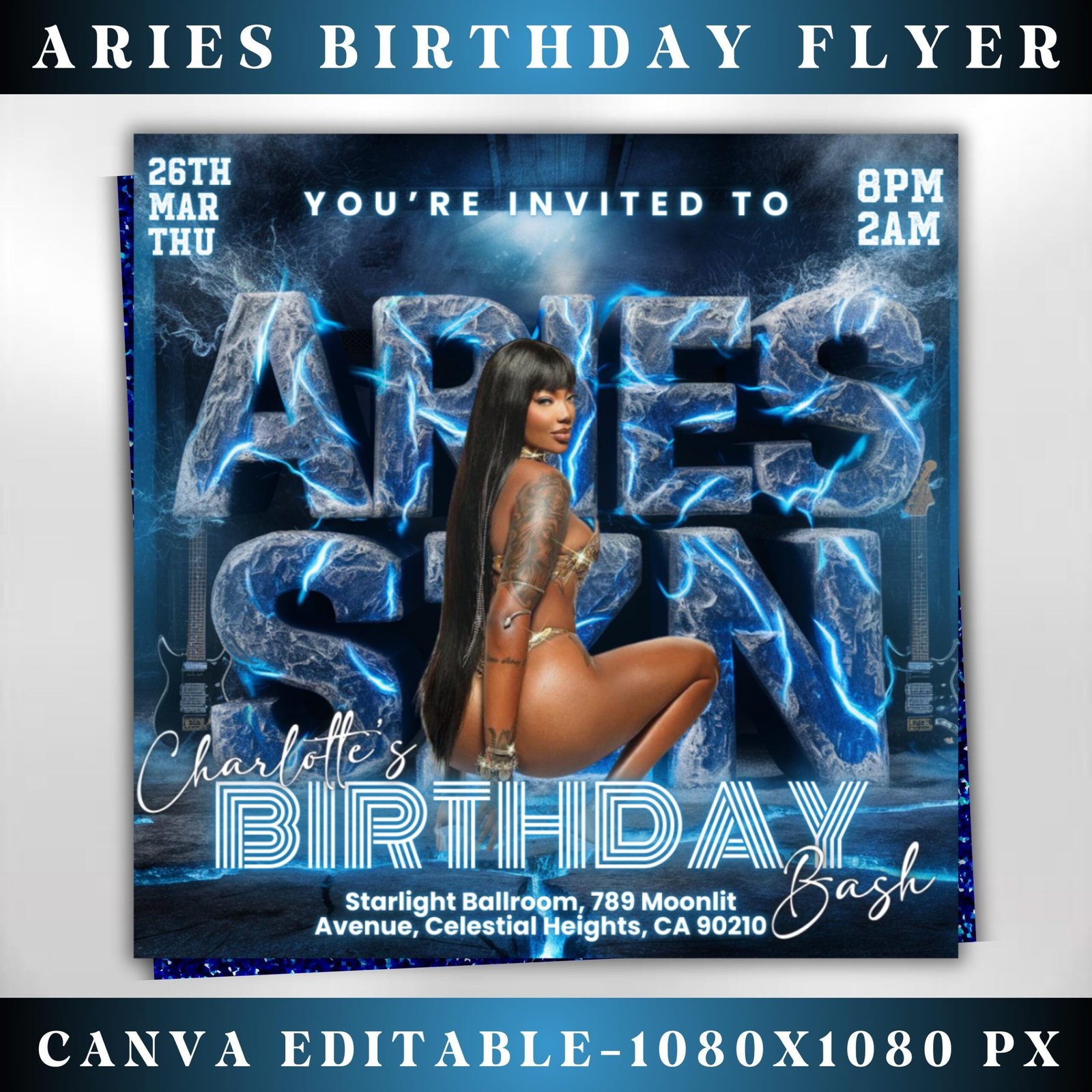 Aries Birthday Flyer Birthday Flyer Templates Girl Birthday