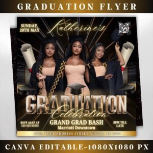 Editable Graduation Invitation Flyer Graduation Party Class Of